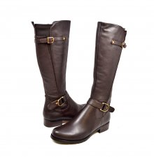Solemani Abigail Casual X-Slim 12"-13" Calf Brown Leather Boot
