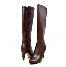 SoleMani Women's X-Slim Calf Paradise Brown Leather Boots