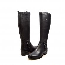 SoleMani Women's Venetian Slim Calf Boot 13" Black Leather