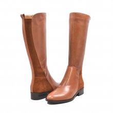 SoleMani Women's Trendy Cognac Leather/S X-Slim CALF Boot 12-13"