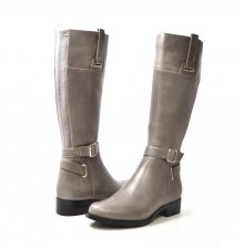 SoleMani Women's Gabi Slim Calf Boot 13" Gray Leather