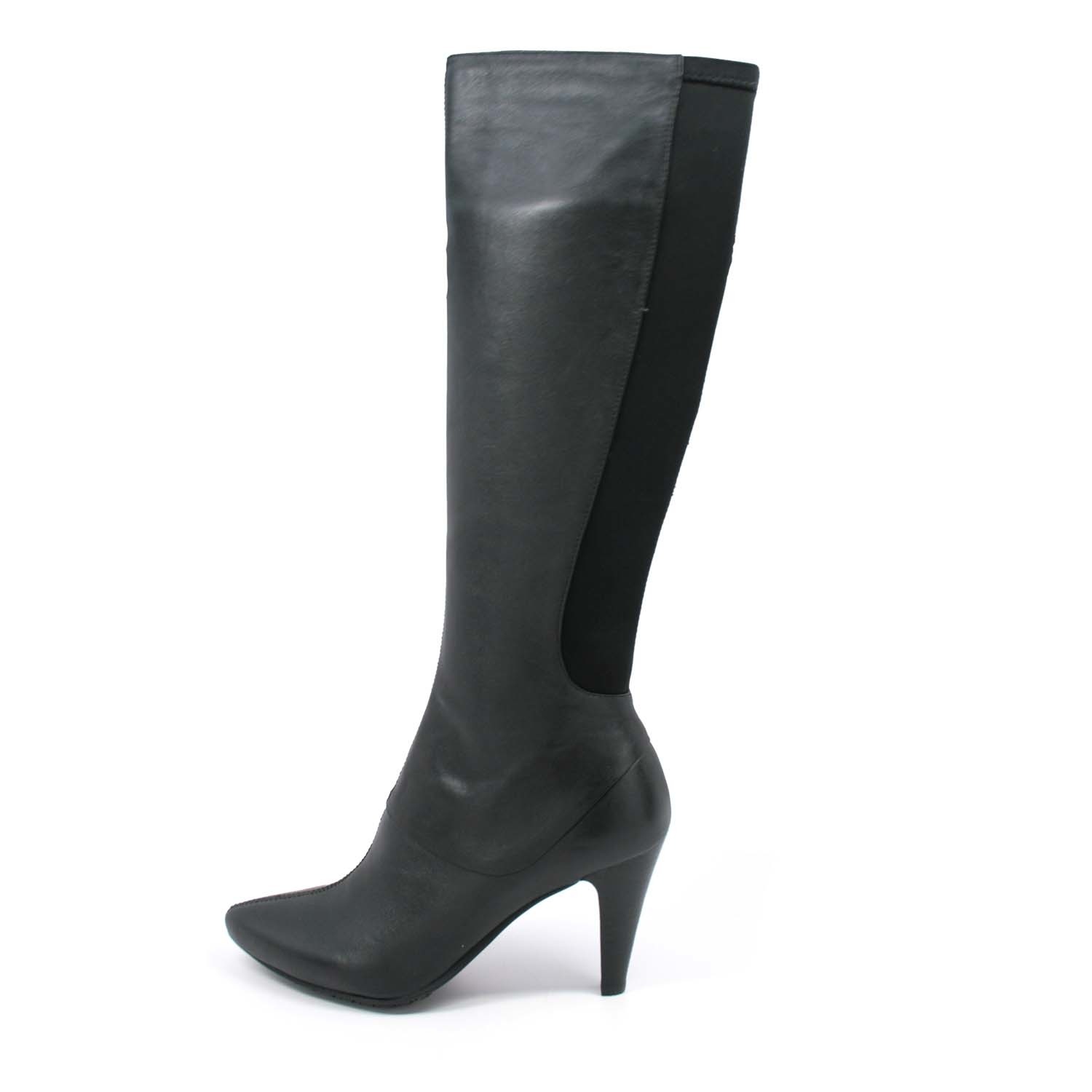 black narrow calf boots