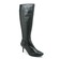 SoleMani Women's Rochelle  Black Leather X-Slim 12" Calf