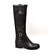 SoleMani Women's Gabi Extra Slim Calf 12"-13" Black Leather Boot