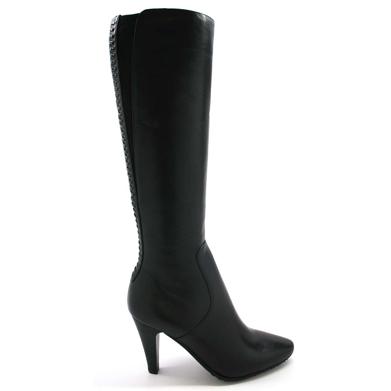 SoleMani Women's Paradise Black Leather Boots X-Slim Calf - $179.99