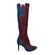 SoleMani Women's Aviva X-Slim 12"-13" Calf Plum/Navy Suede