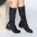 Solemani Abigail Casual  X-Slim 12"-13" Calf Black Leather Boot