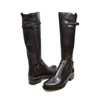 Solemani Abigail Casual  X-Slim 12"-13" Calf Black Leather Boot