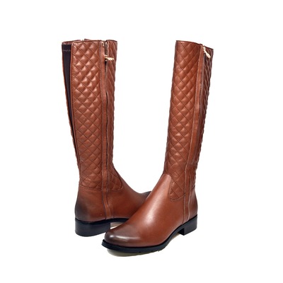 Solemani Women's Martina X-Slim 12'-13"Calf Cognac Leather Boot