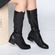 Solemani Abigail Casual  Slim calf 13"  Black Leather Boot