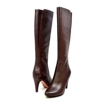 SoleMani Women's X-Slim Calf Paradise Brown Leather Boots