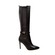 SoleMani Women's Noosh Black Leather X-Slim 12" - 13" Calf Size