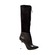 SoleMani Women's French Black Leather and Suede Narrow calf