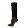 SoleMani Women's French Black Leather and Suede Narrow calf