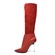 SoleMani Women's French Red Leather and Suede Narrow calf