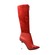 SoleMani Women's French Red Leather and Suede Narrow calf