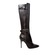 SoleMani Women's Jennifer Black Leather X-Slim 12"-13" calf