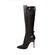 SoleMani Women's Jennifer Black Leather X-Slim 12"-13" calf