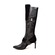 SoleMani Women's "Lucky" Black Leather Narrow calf