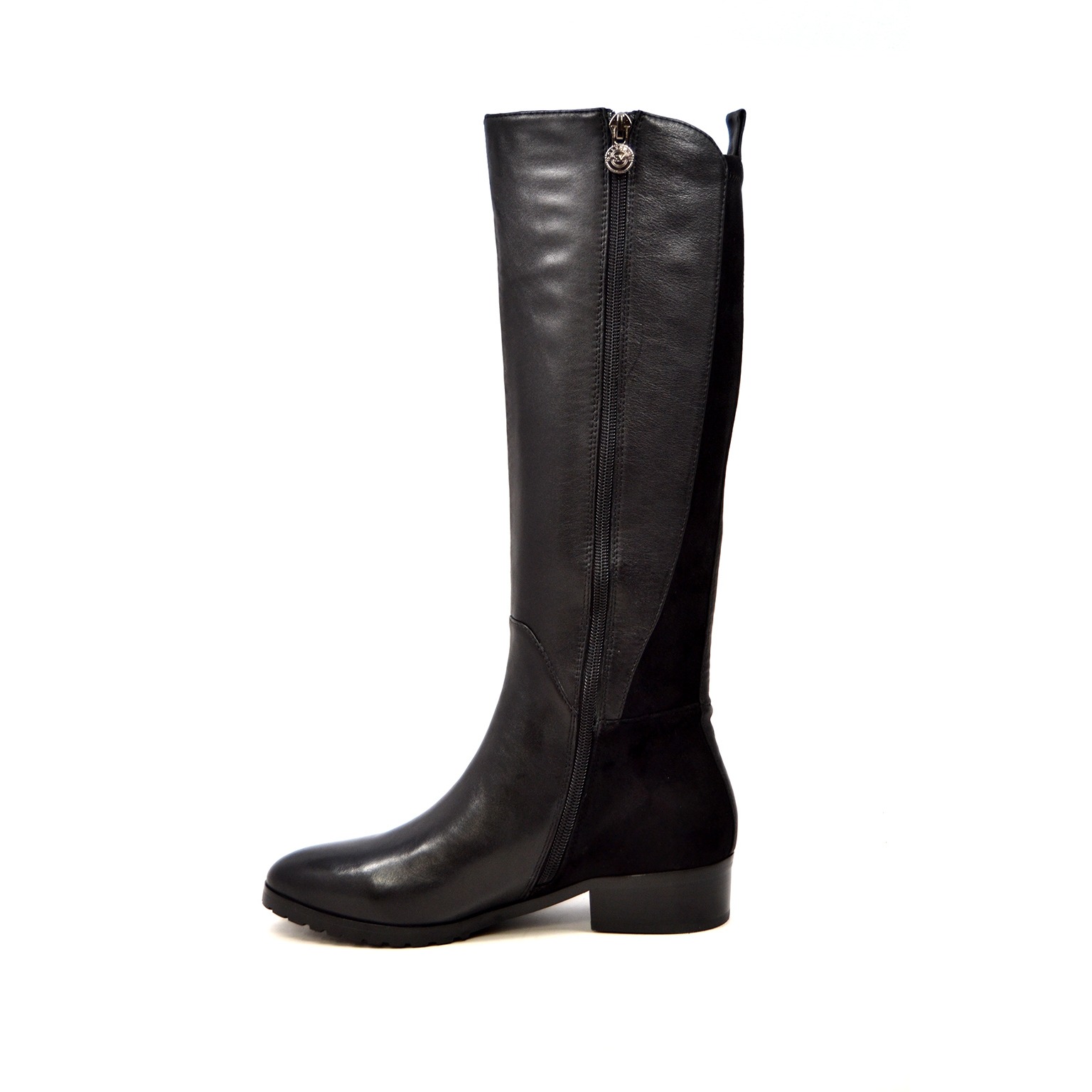 SoleMani Women's Trendy Black Leather & Suede X-Slim CALF 12-13 [Trendy ...