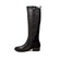 SoleMani Women's Trendy Black Leather & Suede X-Slim CALF 12-13"