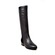 SoleMani Women's Trendy Black Leather & Suede X-Slim CALF 12-13"