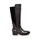 SoleMani Women's Timeless Black Leather & Suede 12"- 13.5"CALF