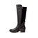 SoleMani Women's Timeless Black Leather & Suede 12"- 13.5"CALF