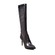 SoleMani Women's Lily Extra Slim 12.5"-13" Calf Black Leather