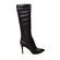 SoleMani Women's Lily Extra Slim 12.5"-13" Calf Black Leather