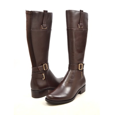 SoleMani Women's Gabi Slim 13" Calf Brown Leather Boot