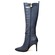 SoleMani Women's Noosh Navy Leather Slim Calf 13"