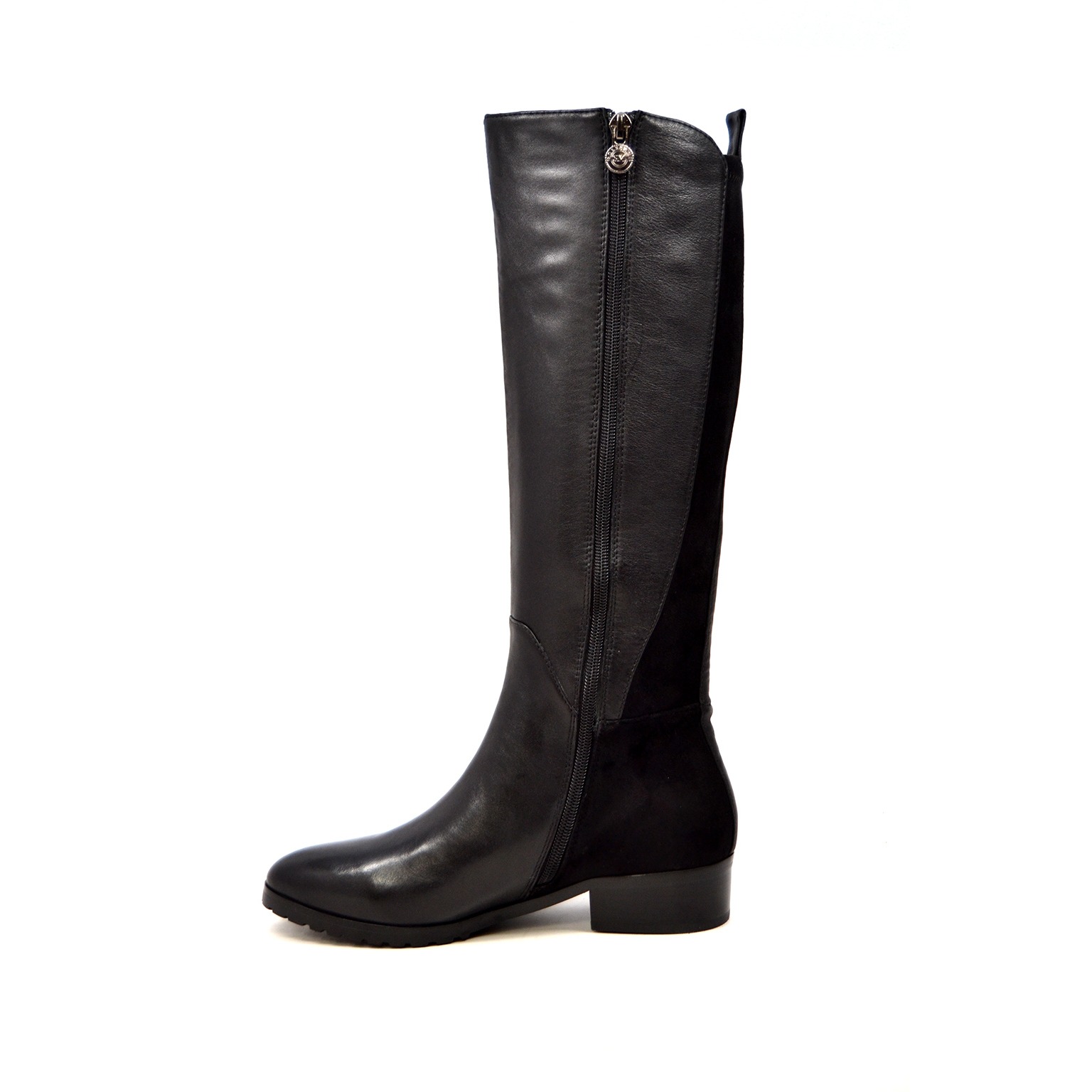 black narrow calf boots