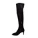 SoleMani Women's Stella Black Suede Narrow Calf Over the knee