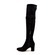 SoleMani Women's Sophia Black Suede Narrow Calf over the knee