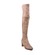 SoleMani Women's Sophia Taupe Suede Narrow Calf Over the knee