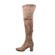 SoleMani Women's Sophia Taupe Suede Narrow Calf Over the knee