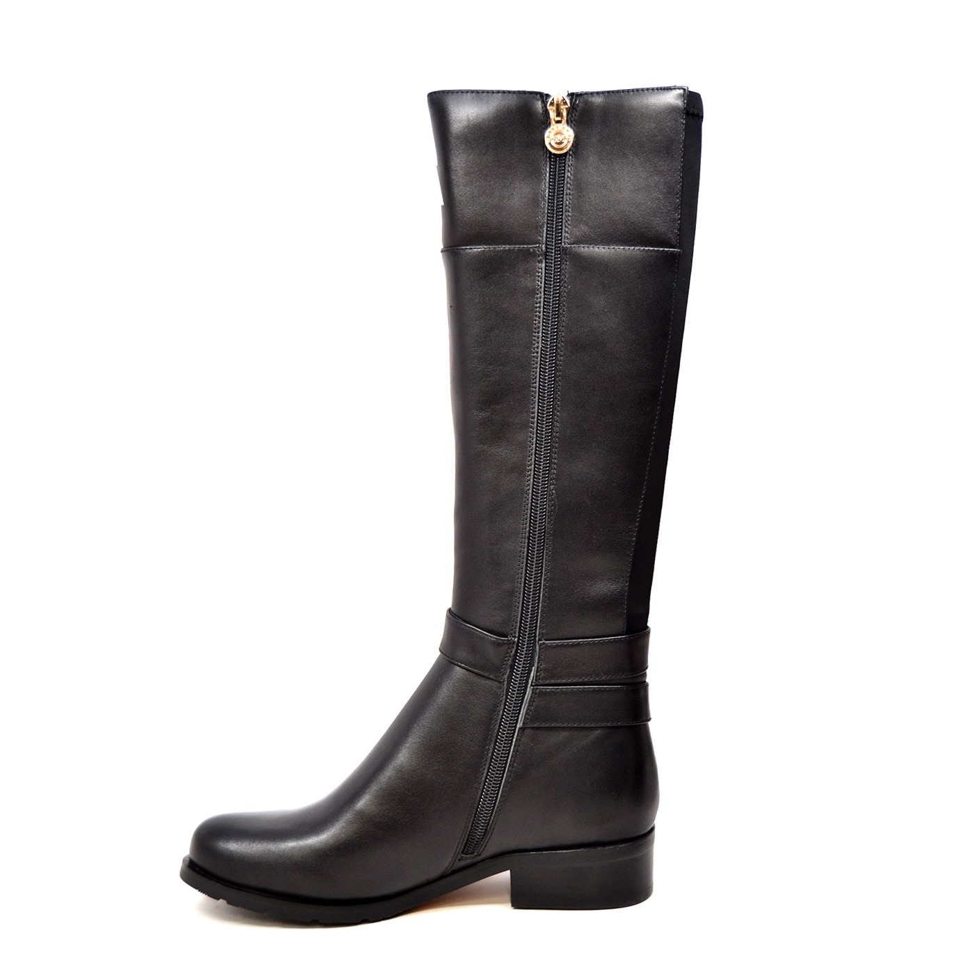 SoleMani Women's Gabi Super Slim Calf Black Leather Boot [144-52 ...