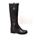 SoleMani Women's Gabi Super Slim Calf Black Leather Boot