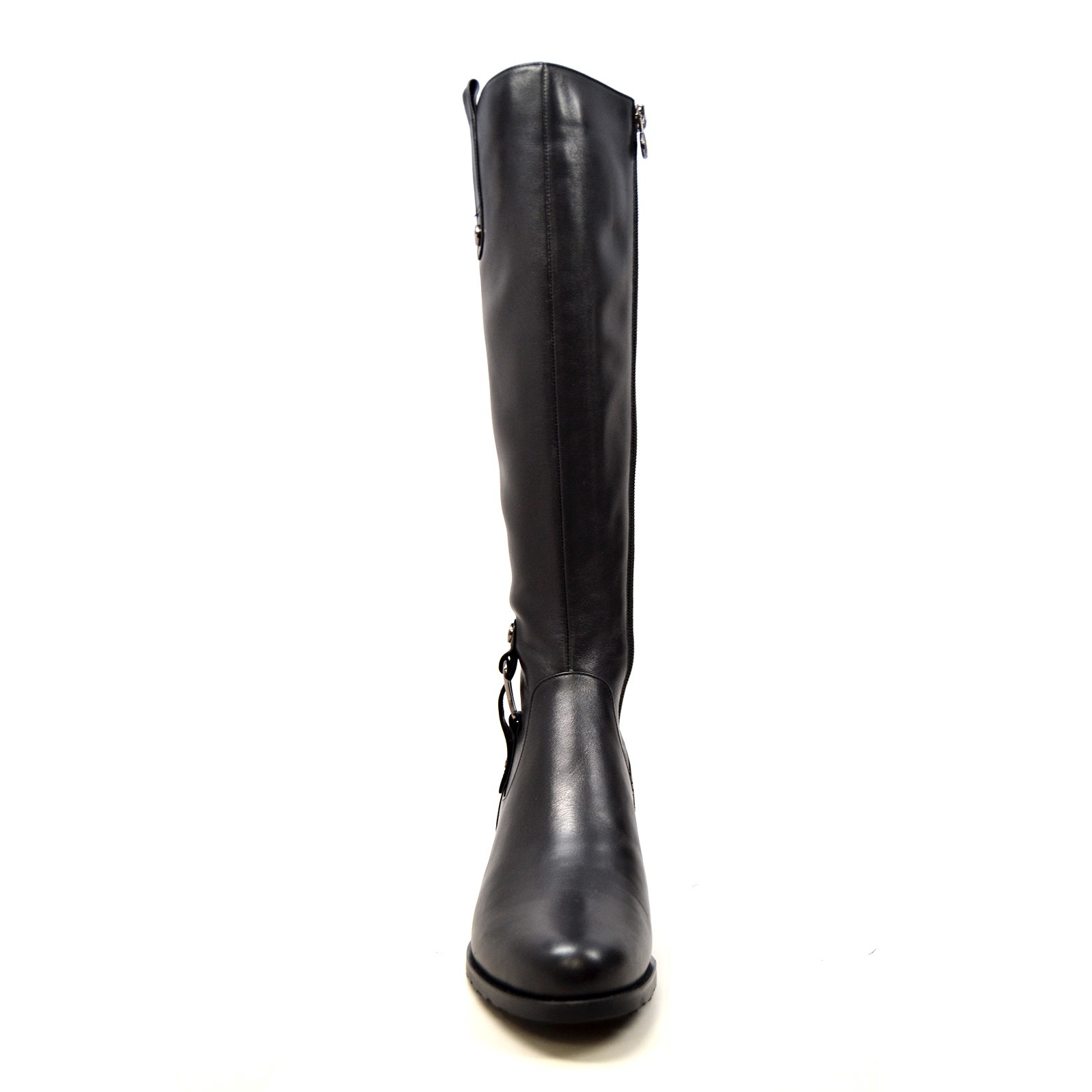SoleMani Women's Venetian Super Slim Calf Boot Black Leather ...