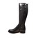 SoleMani Women's Venetian Super Slim Calf Boot Black Leather